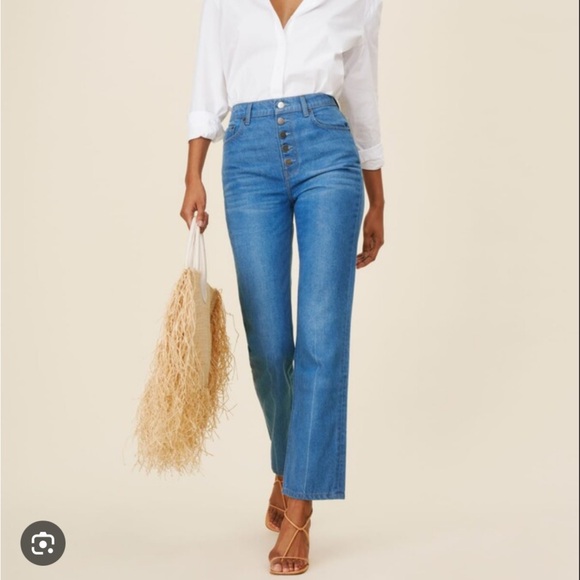Reformation Denim - reformation cynthia high rise straight jeans